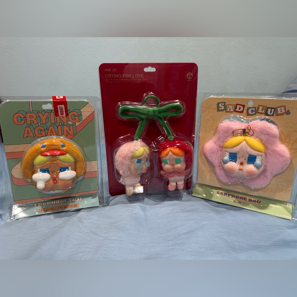 Pop Mart Lot Of 3 CryBaby Lot Crying For Love Cherry, Sad Club, Crying Again